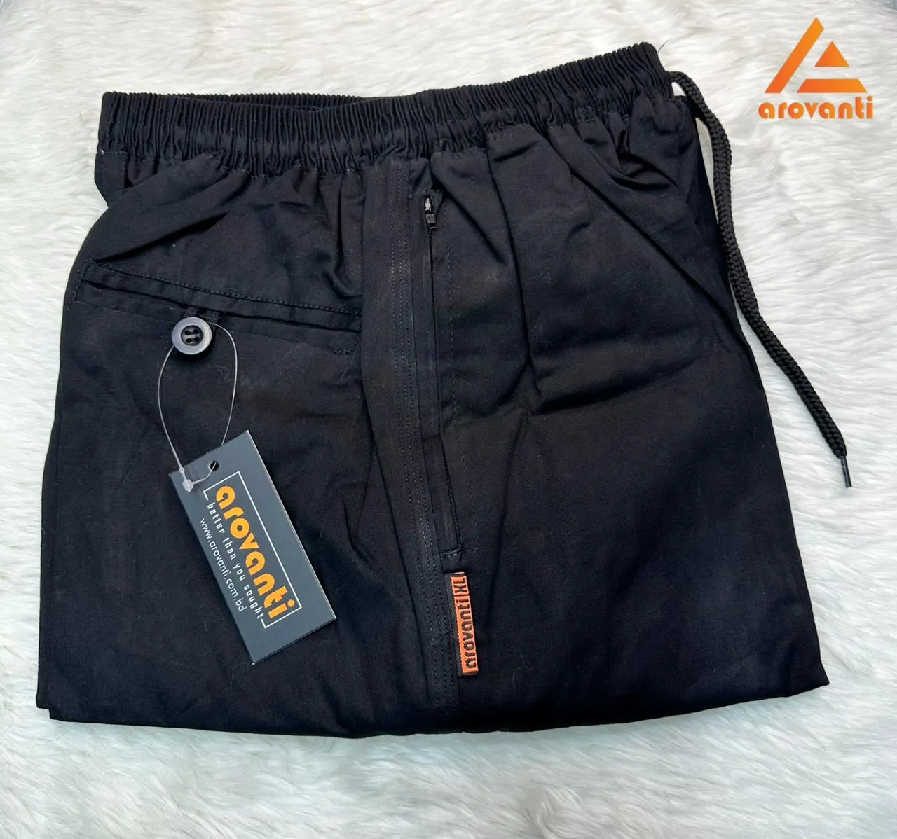 Black - Solid Stitch Trouser (Regular Fit)