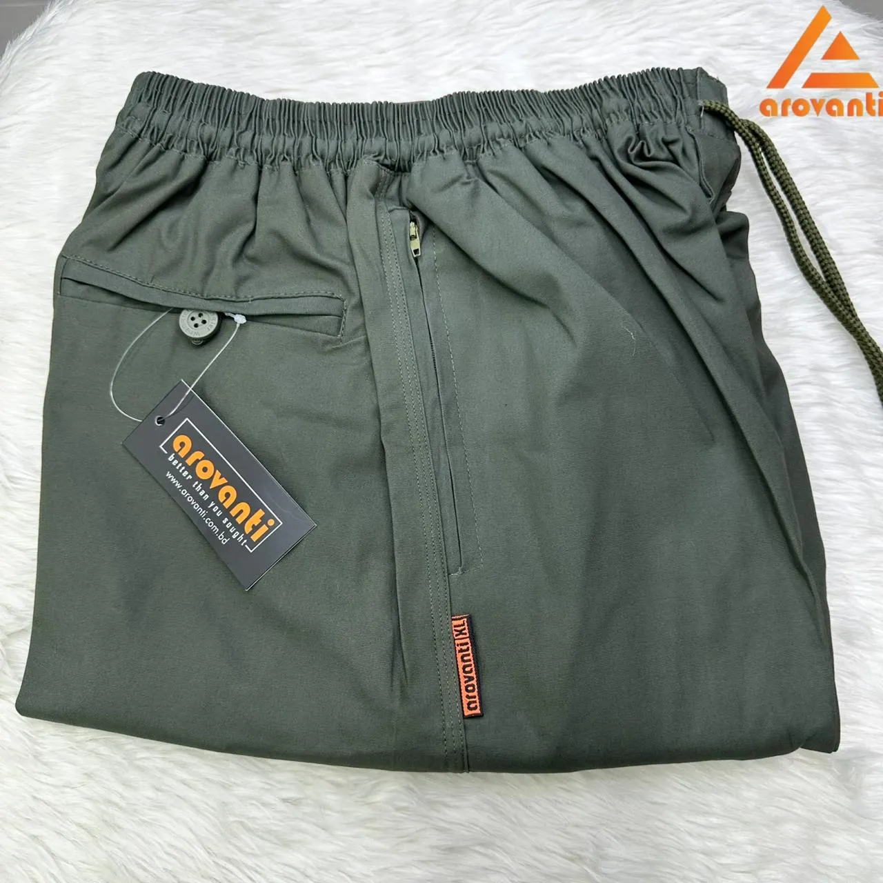 Olive - Solid Stitch Trouser (Regular Fit)