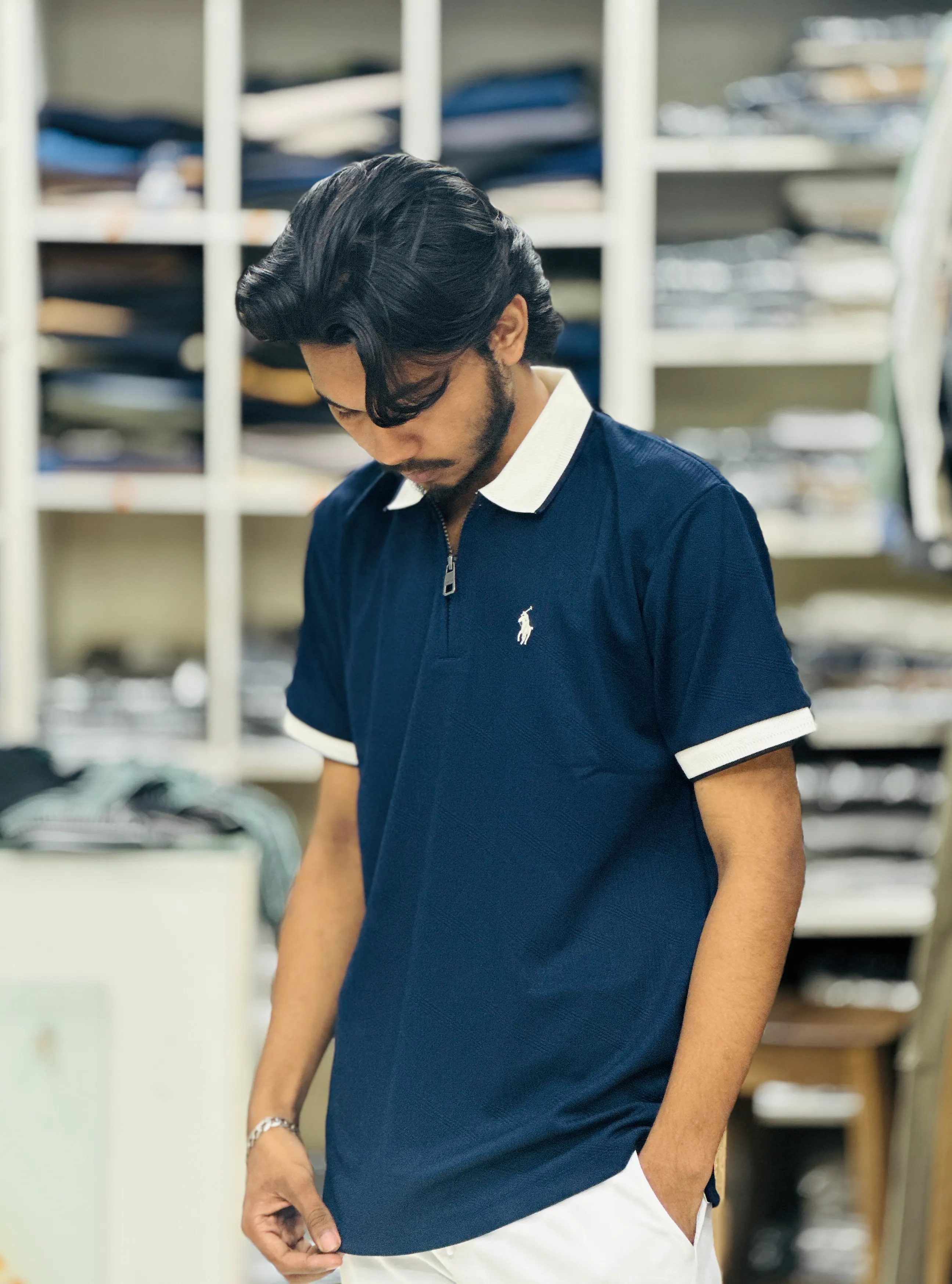 30.Premium Zipper Polo
